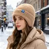 Gorro de Punto Cálido para Exteriores Transfronterizo Invierno Lana Protección Orejas Unisex Gorro de Lana Copo de Nieve Terciopelo Estilo Japonés y Coreano Gorro de Punto