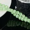 Jiiruiya Manzana Cristal Verde Ojo de Gato Cuentas Sueltas Redondas de Colores Ojo de Gato Joyería DIY con Cuentas Productos Semi-Terminados Venta al por Mayor