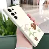 Estilo artístico personalizado flor de lirio Samsung S25 funda de teléfono fresca y limpia S26 Ultra agujero de precisión para lente funda suave a prueba de caídas
