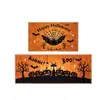 Tapete de Cozinha Halloween Caveira Abóbora Absorvente de Água Resistente à Sujeira Tecido de Linho Tapete para Pés Tapete de Porta de Entrada