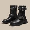 [en stock] 2024 Nuevas Botas de Caballero de Mezclilla Estilo Western para Mujer Botas de Suela Gruesa Británicas Botas de Moda Estilo Martin para Mujer