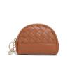2026 Bolso Nuevo para Mujer Cartera Tejida Hecha a Mano Billetera Sencilla para Monedas Billetera de Piel Sintética Bolso Pequeño con Cremallera para Cosméticos