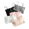 Top de Tubo Base Sin Costuras de Seda Helada Transfronterizo, Body Anti-deslizamiento, Espalda Hermosa, Chaleco de Tirantes Envolvente para el Pecho con Almohadilla para el Pecho, Ropa Interior para Mujer