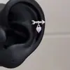 Colección de Clavos de Hueso de Oreja de Lujo Ligero y Exquisitos Pendientes de Tornillo de Acero de Titanio Pendientes Versátiles de Moda Dulces y Frescos para Mujer