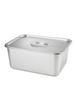 Bacia Quadrada de Aço Inoxidável 304 Bandeja Retangular de Fundo Plano Bacia para Porções de Buffet Bacia para Pratos de Cantina com Tampa Fria