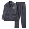 Pijama Nuevo de Vellón Coral 2025 para Hombre Invierno Grueso Traje de Hombre Franela con Terciopelo Otoño e Invierno Ropa para el Hogar Estilo de Hombre