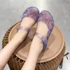 2026 Novas Sandálias Infantis de Gelatina de Cristal Transfronteiriças Sapatos de Princesa de Verão Salto Médio-Alto Sandálias de Cristal para Bebê Menina