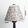 Pantalla de Lino Plisado Pastoral Floral Retro para Lámpara de Piso Colgante de Mesita de Noche de Dormitorio Hotel Accesorios