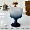 Atmósfera de Nicho Vintage Mate Degradado Negro Copa de Vino Copa Alta Copa de Champaña Copa de Vino Tinto de Gama Alta Estilo Ins