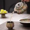 Tiempo de Pintar Rocas Tetera de Calabaza para Uso Doméstico, Tetera Cerámica Retro China con Filtro, Cafetera Anti-quemaduras, Regalo