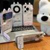 Funda de Teléfono de Dos Tonos Contrastantes con Diseño de Orejas de Gato y Cachorro, Adecuada para Teléfono Oppo Find X9 Pro/Reno 16, Simple Find X8