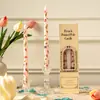 Velas Impresas Largas de Palo de 25 cm Estilo Europeo Atmósfera Romántica Cena a la Luz de las Velas Boda Festival Uso en el Hogar Velas de Palo sin Humo
