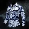 Nova camisa masculina de moda plus size com estampa digital, disponível exclusivamente nos sites independentes AliExpress e Amazon europeus e americanos