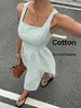 2026 Transfronterizo Europeo y Americano Amazon Moda Casual Estilo Francés Ceñidor de Cintura Sin Mangas de Tirantes Cuadrado Bloque de Color Rayado Vestido Largo