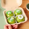 Caja de Empaque para Dumplings Verdes, Paquete de 4, de Cuatro Piezas, con Pegatinas de Sabor, Pastel Qingming, Pastel de Ajenjo, Bento de Pulpa de Papel para Regalo, Transparente