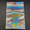 Bolsa Sellada Anti-Olor, Bolsa con Cierre Plano, Bolsa de Película de Poliéster de Colores Arcoíris Holográficos, Bolsa de Empaque, Bolsa para Empaque de Brillo de Labios