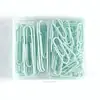 Clips para Papel de Colorido Más Vendidos Transfronterizos 28mm 50mm Recubiertos de Plástico Caja de Dos Compartimentos Clips para Papel de Color Caramelo Al por Mayor