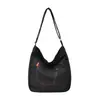 Bolsa de Ombro de Brim de Cor Sólida de Grande Capacidade para Mulheres, Bolsa Tote para o Trabalho, Bolsa Transversal Feminina para Estudantes, Mochila Casual para a Escola