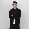 Direto da Fábrica 2026 Novo Outono/Inverno Cardigã de Tricô Espesso Patchwork Falso Duas Peças Masculino Jovem Malandro Cool Versátil Suéter