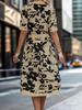 Bai Fen Zhi Yi Amazon 2024 Nueva Ropa de Verano Europea y Americana para Mujer Camisa Transfronteriza Vestido con Estampado Floral