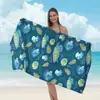 Toalha de Praia Estampada Transfronteiriça, Xale de Praia de Microfibra para Adultos, Toalha de Banho Absorvente de Água de Secagem Rápida, Toalha para Esportes Aquáticos