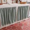 Cortina de armário pastoral estilo francês, cortina divisória de cozinha, cortina pequena decorativa para casa de temporada, cortina de porta sem perfuração para uso doméstico