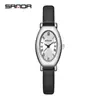 Reloj de Mujer Ofns Más Vendido de Alto Valor, Elegante Reloj de Cuarzo Ovalado Retro para Mujer con Esfera de Nácar, Pequeño Reloj Verde Impermeable