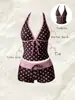 Traje de baño de dos piezas para mujer, estilo bikini, con lunares multicolores y amarre, sexy, de venta caliente en Europa y América, transfronterizo, 2027