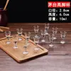 Juego de Vasos Pequeños de Vidrio Grueso para Baijiu Casero Vaso de un Solo Tiro para Whiskey Licor Decantador Vaso Bala Copa de Vino Pequeña
