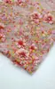 Tela de Bordado Plano Floral Tridimensional 3D en Stock, Tela Bordada para Vestuario de Escenario y Ropa de Performance