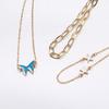 Amazon Europeo y Americano Nueva Moda Distintivo Colgante de Mariposa Estrella Azul Set de 3 Piezas Cadena de Tobillo Ajustable