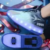 Zapatos de Patines de Cuatro Ruedas Baratos para Niños al por Mayor, Patines de Ruedas Retráctiles Invisibles para Niñas, Patines de Ruedas de Ocho Ruedas Deportivos para Estudiantes Niños