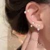 Brincos de Bola Cheios de Diamantes com Fecho de Rosca, Piercings de Lóbulo da Orelha de Alta Qualidade, Piercings de Cartilagem da Orelha Não Removíveis, Brincos para Cuidado de Furos na Orelha, Acessórios Populares para Orelha