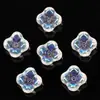 Cuentas de Vidrio Translúcido Estilo Nuevo Flor de Cuatro Pétalos con Agujeros Rectos, Cuentas de Vidrio para Arreglos Florales Hechos a Mano DIY, Accesorios, Cuentas Sueltas al por Mayor
