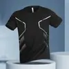 Camiseta de manga corta de verano para hombre, de malla transpirable de seda helada, para running deportivo, maratón de comercio exterior transfronterizo, entrenamiento de fitness