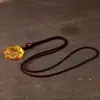 Collar con Colgante Rico de Flor de Floración Tallada con Esmalte de Color Petición del Templo Loto Borde Colgante Pequeño de Loto Drenaje Regalo