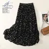 Foto Real de la Nueva Falda Midi Retro Floral Estilo Resort de Verano que Te Hace Ver Más Alta y Delgada