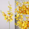 Orquídea Dançante de Alta Qualidade com 3 Pétalas, Flor Artificial de Tecido de Seda Falsa para Decoração de Sala de Estar em Casa, Decoração de Fotografia, Ornamento, Adereço