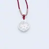 Collar de Plata Pura S999 Estilo Chino Flor de Loto con Carácter de Bendición y Candado de Paz Adorno de Hilo Rojo Hecho a Mano