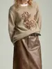 Elegante y sofisticado suéter de punto cálido de lana con bordado de jacquard para mujer, nuevo diseño de jersey para otoño e invierno 2026