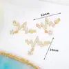 Accesorios para pulseras, collares, joyería DIY versátiles y creativos, colgante geométrico con circonita de rhinestone microincrustada, chapado en cobre de oro real 18K