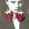 Brincos de tarracha de morango com diamantes gota de óleo especiais transfronteiriços série de frutas brincos simples retrô brincos populares de e-commerce brincos brincos