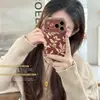 Fondo Rojo Hojas de Camelia Adecuado para Funda de Teléfono Apple 17 Pro Max iPhone 16 Cobertura Completa 15 A Prueba de Golpes 14 Tridimensional