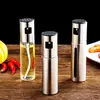 Botella Pulverizadora de Aceite de Acero Inoxidable, Botella Pulverizadora de Aceite para Cocina, Aceitera de Vidrio Atomizada, Botella Pulverizadora de Aceite Tipo Prensa, Aceitera de Vidrio Antiadherente