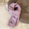 Outono e inverno novo cachecol de lã tricotado feminino estilo coreano all-match bordado cachecol de lã dachshund cachecol grosso e quente