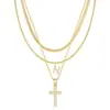 Amazon Transfronterizo Nuevo Collar con 26 Letras Iniciales Moda Colgante de Cruz Personalizado Collar Multicapa Joyería para Mujer