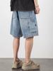 Shorts Jeans Finos de Verão para Trabalho para Homens, Calças Cinco Pontos Soltas e Modernas de Marca, Calças Retas Casuais Bonitas de Estilo Americano