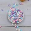 Estrelas de cores misturadas douradas, azuis e brancas, estrelas de cinco pontas, contas de açúcar, decoração de bolo, sorvete, decoração de donut, contas de açúcar, doces de amor