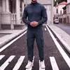 Traje informal de punto grueso para hombre, de otoño e invierno, con cuello alto simple, para ir al trabajo, deportivo y de exterior, transfronterizo de Amazon Europa y América