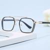 Gafas Clásicas Retro de Doble Varilla Antiluz Azul Gafas Planas Gafas Unisex para Hombres y Mujeres Tendencia